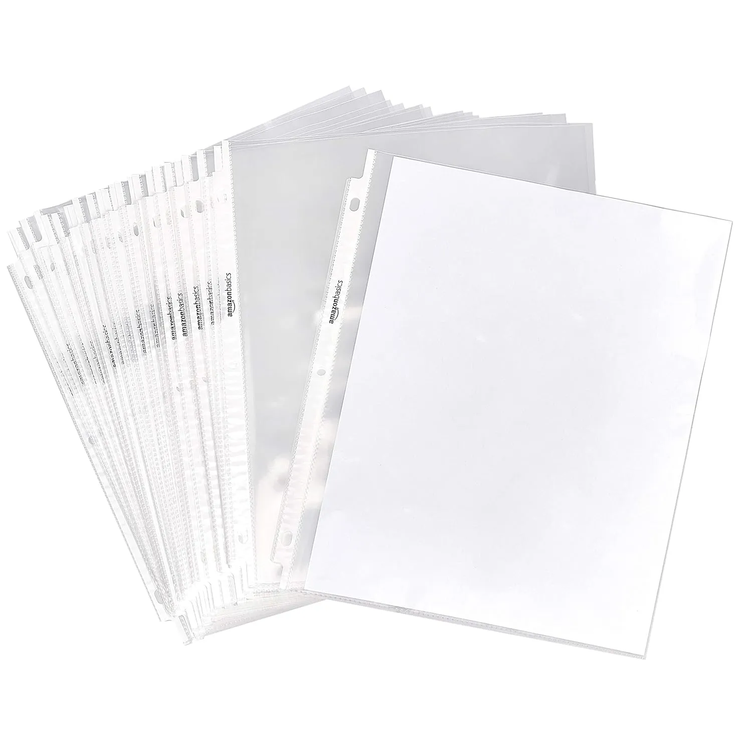 Amazon Basics Sheet Protectors for 3 Ring Binder, Heavyweight, Polypropylene, 8.5 x 11 Inch, 100-Pack