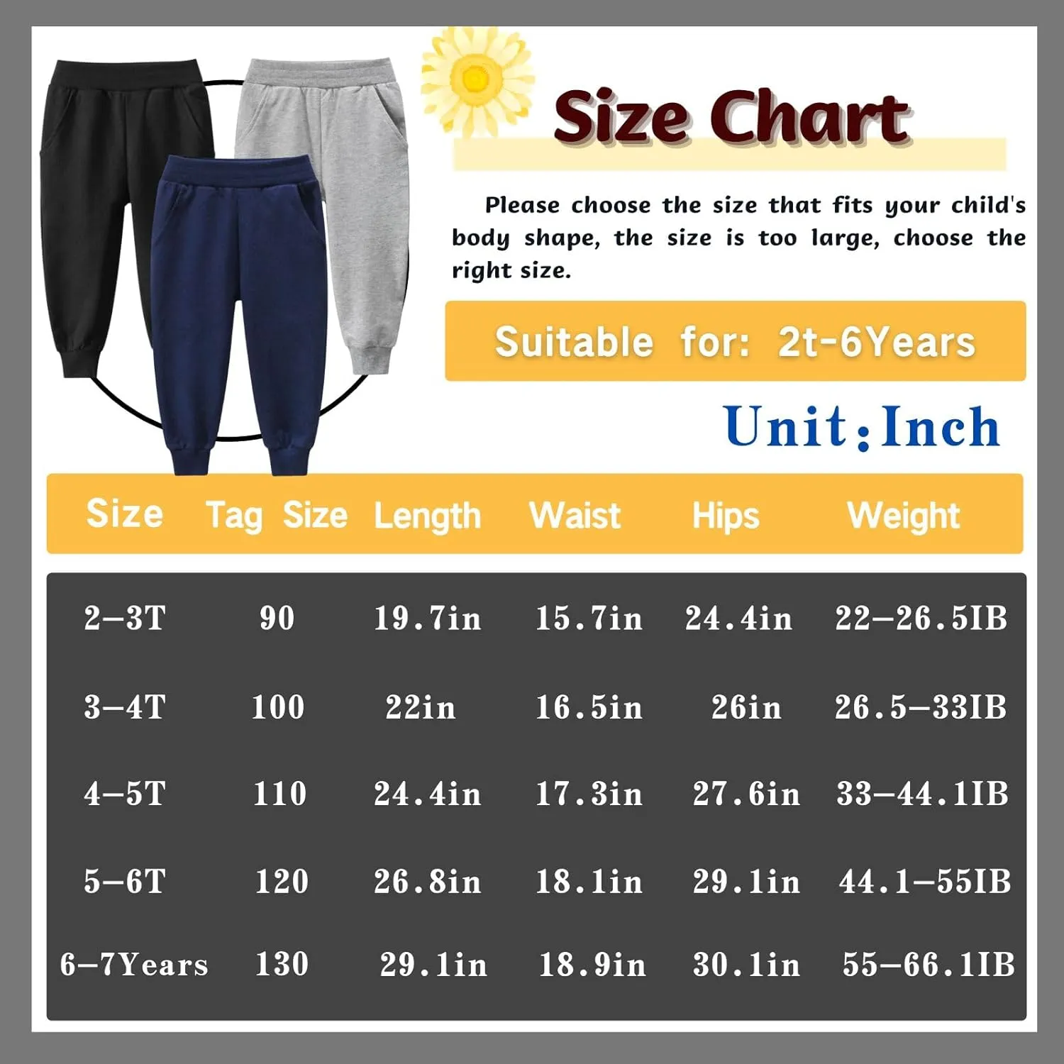 Boy's 2-Pack Pants, Toddler Cotton Pull on Jogger, Kids Dinosaur Drawstring Elastic Sweatpants