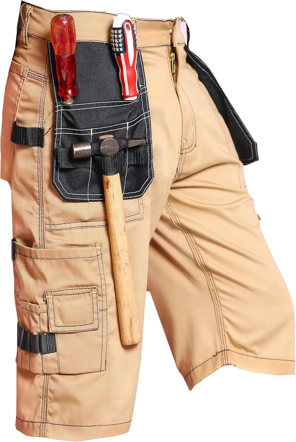 FASHIO FF Mens Holster Pockets Utility Cordura Reinforced Cargo Combat Tactical Workwear Work Shorts