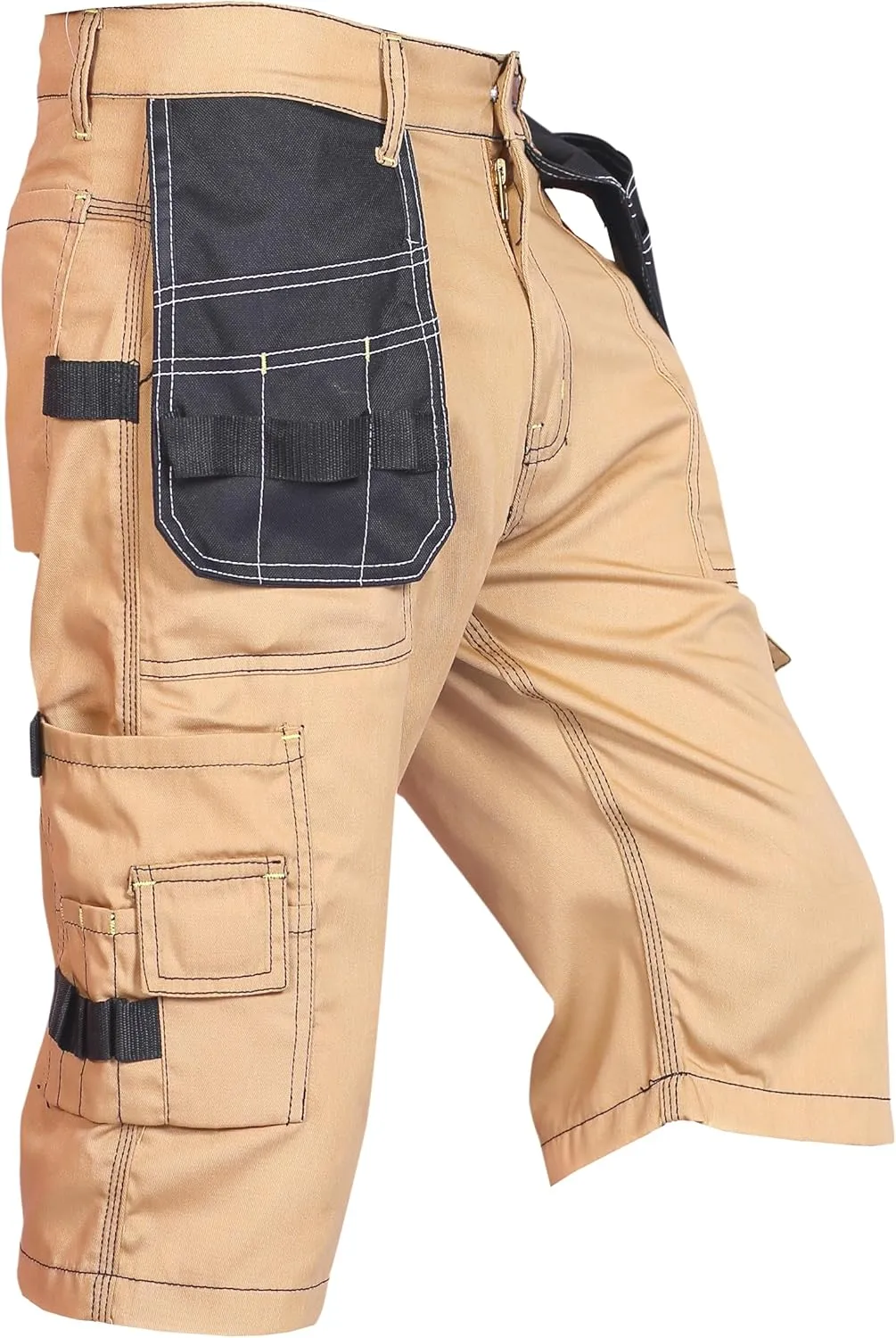 FASHIO FF Mens Holster Pockets Utility Cordura Reinforced Cargo Combat Tactical Workwear Work Shorts