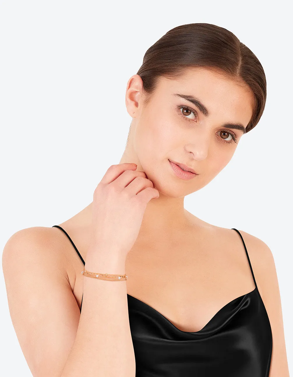 Gold Chain Pearl Anklet Bracelet Pack