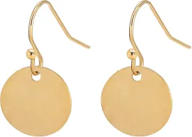Gold Circle Disc Dangle Drop Earrings for Women Lightweight Small Round Hoop Statement Earrings Minimalist Jewelry for Women Gift for Her