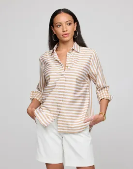 HINSON WU - WENA 3/4 SLEEVE TOP IN STRIPE GINGHAM COMBO