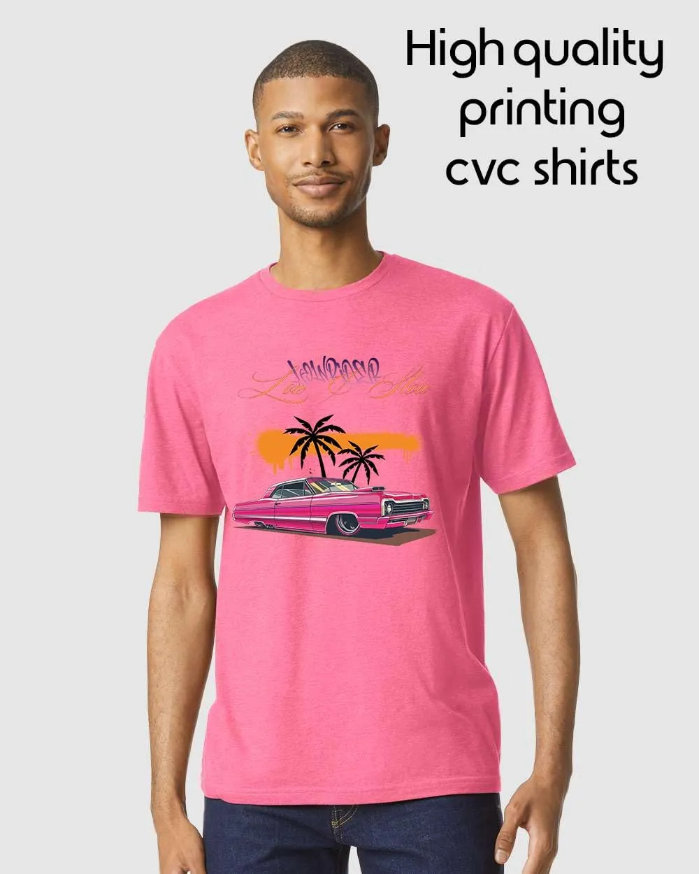 INK STITCH Unisex 67000 Gildan Custom Printing Add Your Own Design CVC Softstyle T-Shirts
