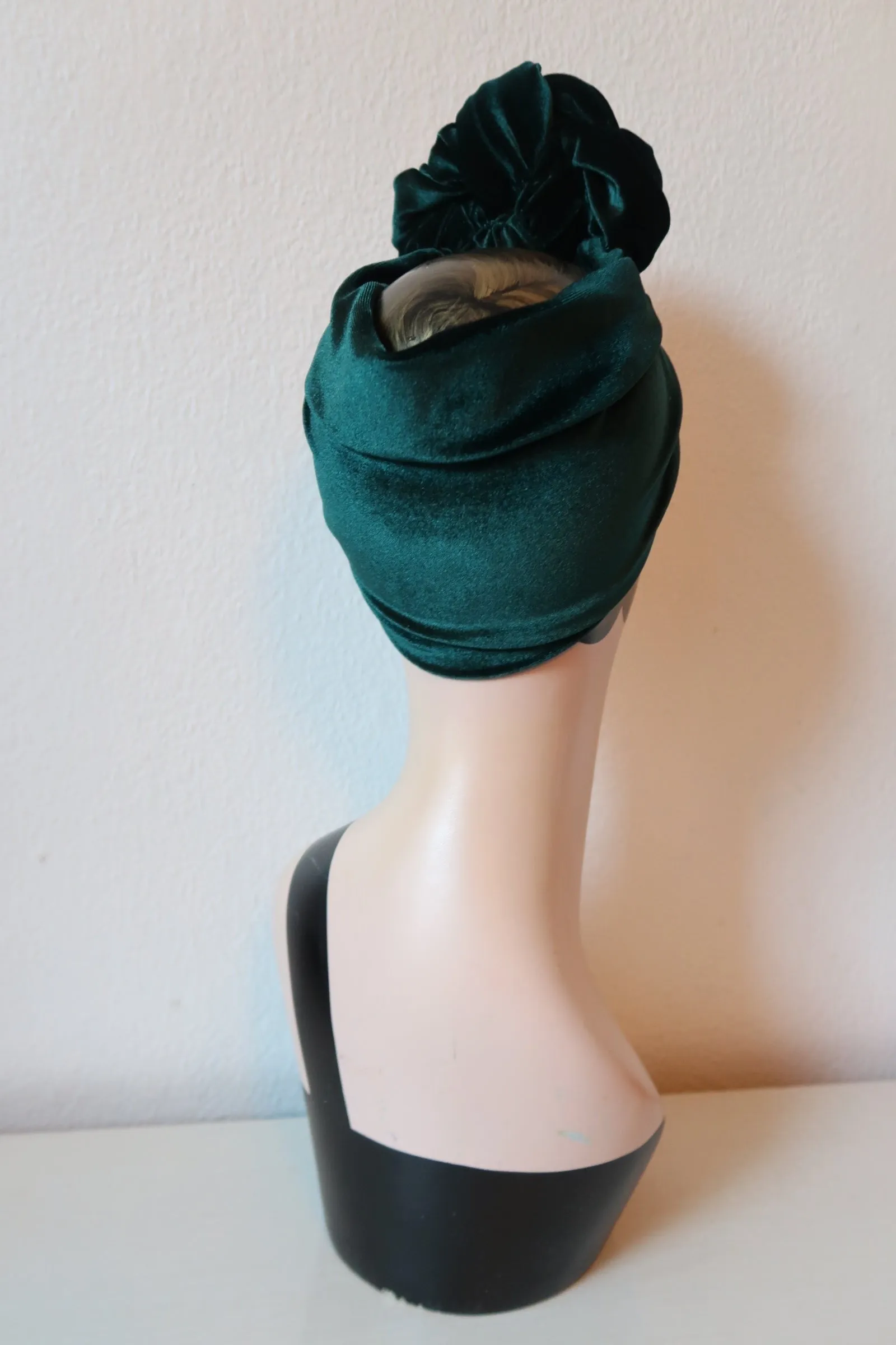 Made To Order: SCRUNCHIE KNOT Velvet Headband in 4 colours in black, claret, bottle green & dusky pink