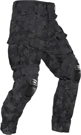 Mens Tactical Pants with Knee Pads Waterproof G3 Combat Pants Camo Cargo Pants with 10 Pockets No Belt