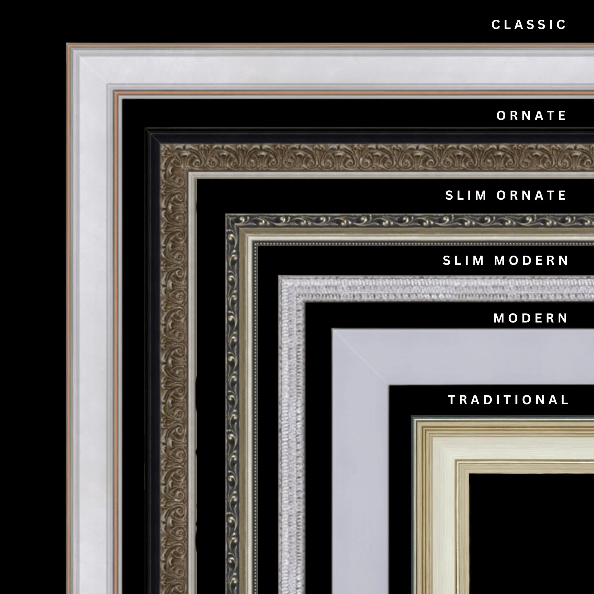 Silver 34x20 Picture Frame Ornate Traditional Classic Antique