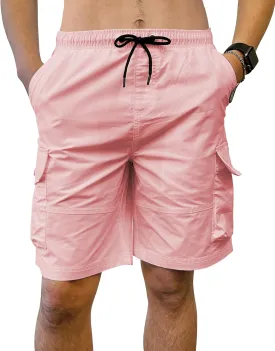 Southpole Men's Tech Woven Nylon Cargo Shorts, Quick Dry, Lightweight, Adjustable Waist
