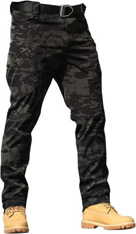 Tactical Pants for Men Lightweight Stretch Hiking Cargo Pants Outdoor Waterproof Ripstop Pant with Multi Pockets