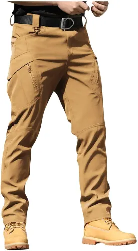 Tactical Pants for Men Ripstop Flex Camo Waterproof Hiking Cargo Pants Lightweight Stretchy Work Pant Multi Pockets