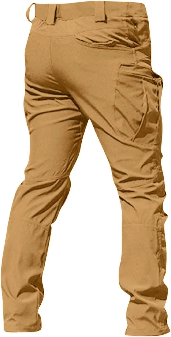 Tactical Pants for Men Ripstop Flex Camo Waterproof Hiking Cargo Pants Lightweight Stretchy Work Pant Multi Pockets