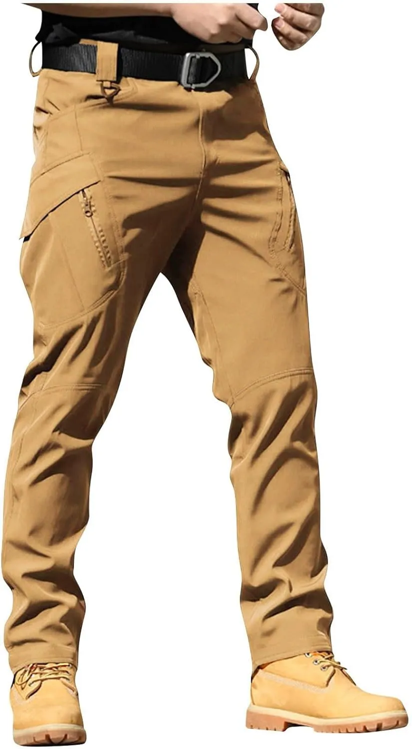 Tactical Pants for Men Ripstop Flex Camo Waterproof Hiking Cargo Pants Lightweight Stretchy Work Pant Multi Pockets
