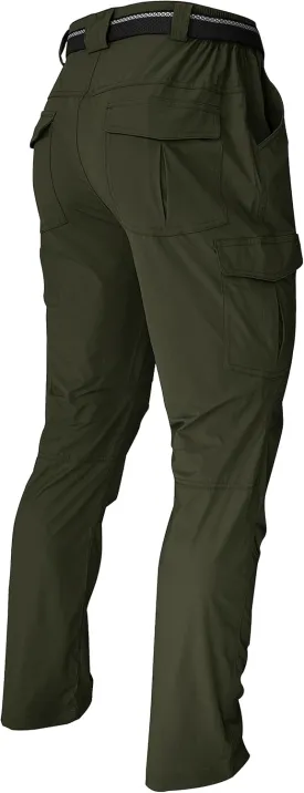 WENRONSTA Men's Hiking Work Cargo Pants Quick-Dry Lightweight Waterproof 6 Pockets Outdoor Mountain Fishing Camping Pants