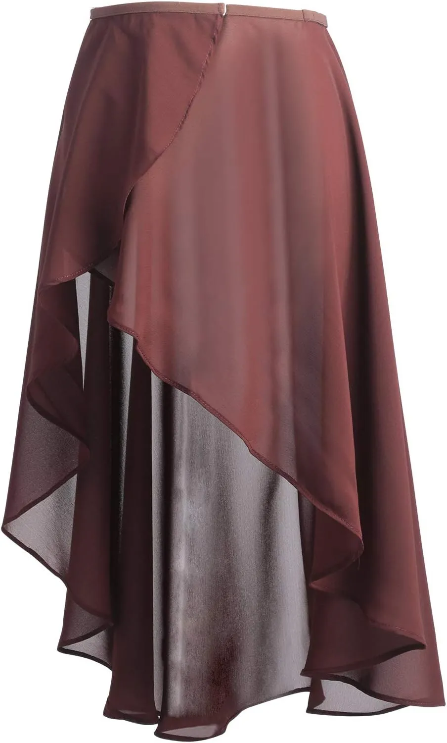 Women Ballet Wrap Skirt Ladies Irregular Mid-Length Sheer Dance Skirts