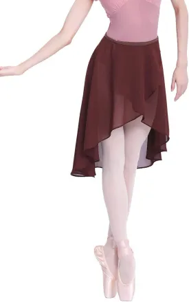 Women Ballet Wrap Skirt Ladies Irregular Mid-Length Sheer Dance Skirts
