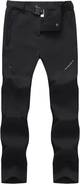 Women's Hiking Pants Lightweight Quick-Dry Water Resistant Cargo Pants with Elastic Waist Zipper Pockets