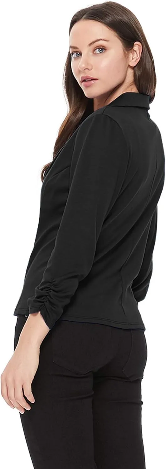 Women's Women's Comfy Casual Office 3/4 Long Sleeve Open Front Blazer Jacket US Size